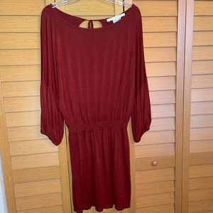 Max Studio Bell sleeves medium lightweight Maroon Burgundy Fun Dress